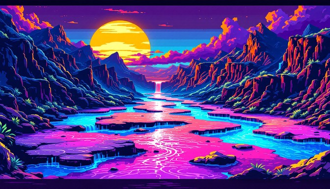 Free Pixel Art Paradise Image - Pixel, Voxel, Retro | Download at StockCake