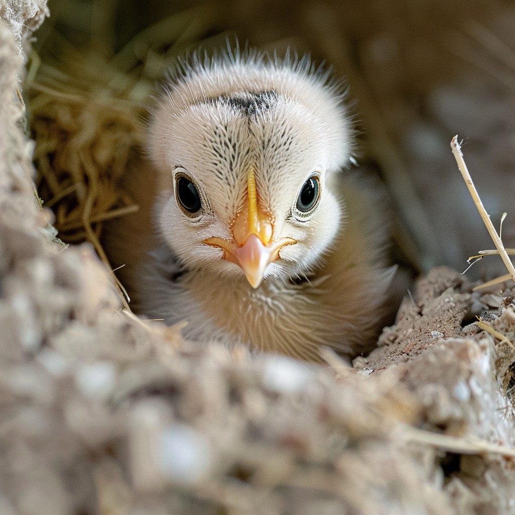 Free Nestled Chick Gaze Image - Chick, Nest, Straw | Download at StockCake