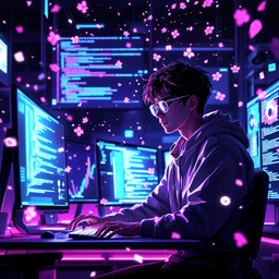 Free Neon Code Dreams Image - Cyberpunk, Programmer, Coding | Download ...