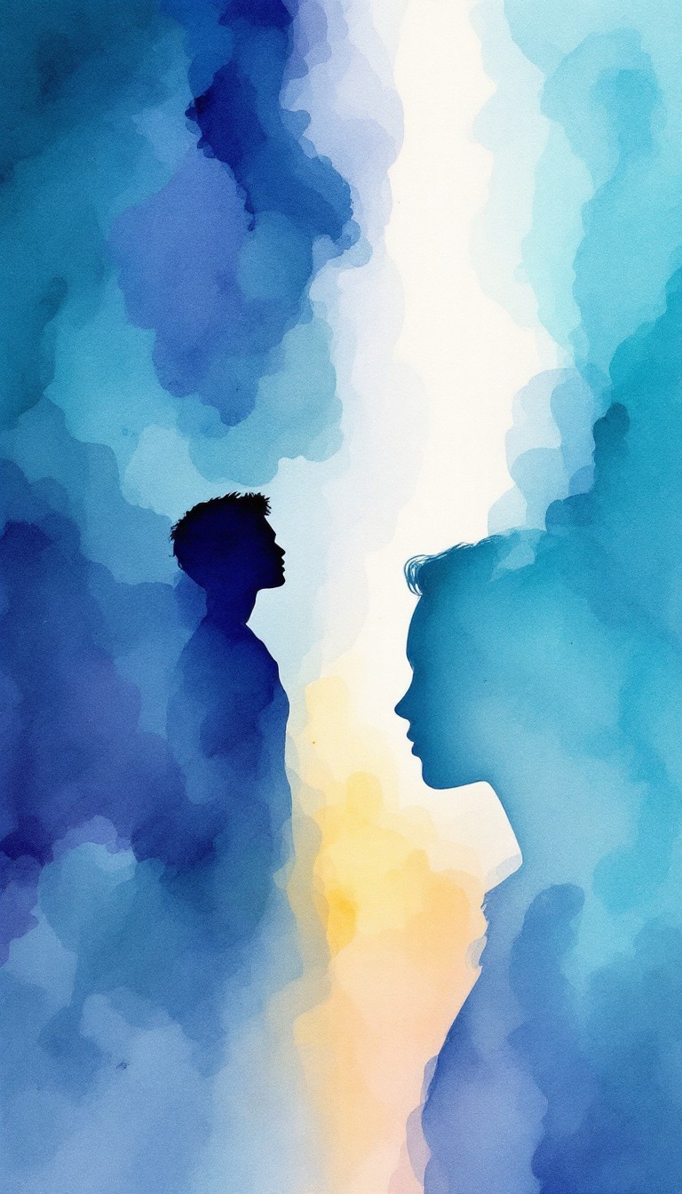Free Souls In Blue Image - Watercolor, Minimal, Ethereal | Download at ...