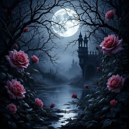 Free Moonlit Gothic Garden Image - Gothic, Moonlit, Roses | Download at ...