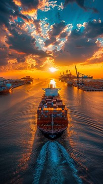 Free Sunset Harbor Scene Image - Sunset, Harbor, Cargo | Download at ...