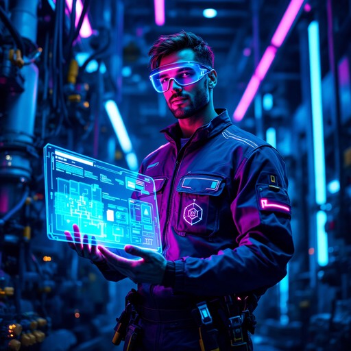 Free Futuristic Maintenance Expert Image - Cyberpunk, Futuristic, Neon ...