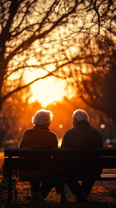 Free Sunset companionship moment Image - Sunset, Couple, Park ...