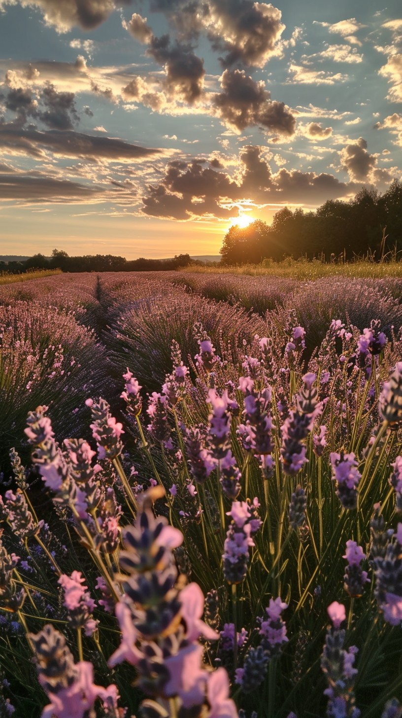 Free Lavender Sunset View Image - Sunset, Lavender, Field | Download at ...