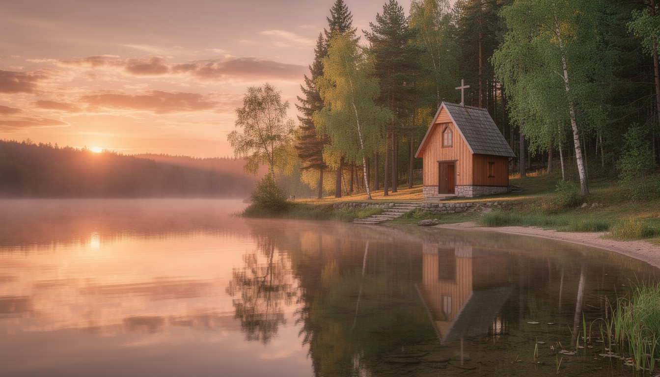 Free Lakeside Chapel Reflection Image - Chapel, Lake, Reflection ...