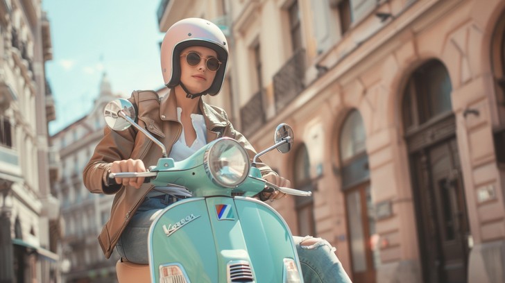 Vespa Rider Look Free Stylish Vespa Rider Image - Woman, Vespa, Scooter | Download at ...