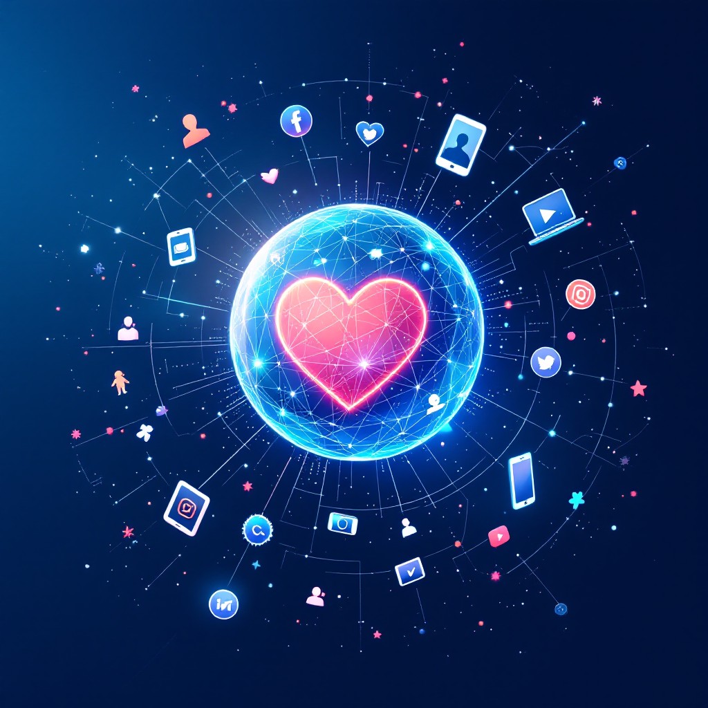 Heart Connection Networking Free Digital Heart Network Image - Heart, Digital, Social | Download at ...