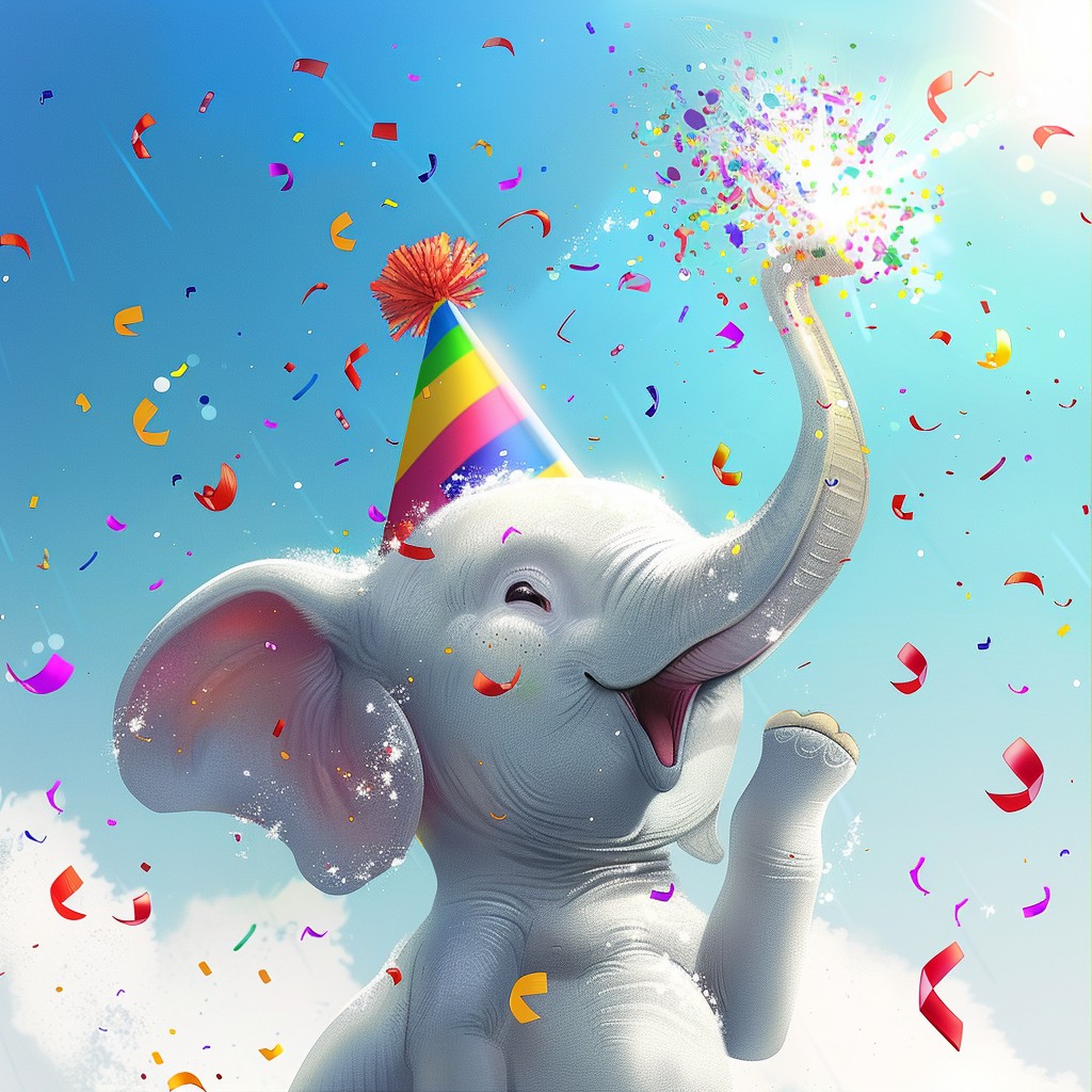 Free Joyful Elephant Celebration Image - Elephant, Animated ...
