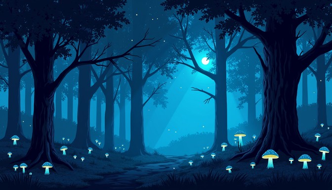 Free Luminous Forest Night Image - Forest, Night, Pixel | Download at ...