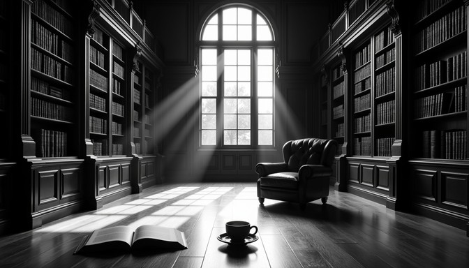 Free Illuminated library sanctuary Image - Library, Bookshelves ...