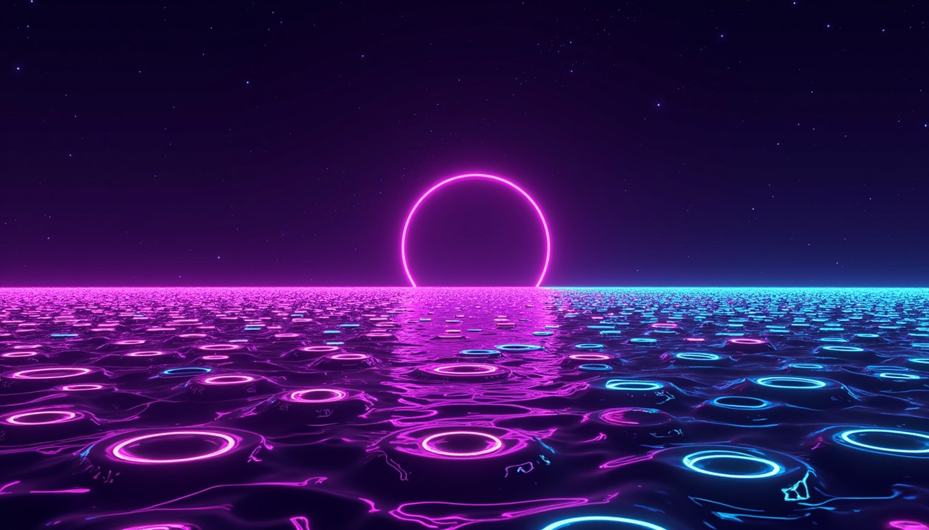 Free Neon Horizon Ripples Image - Synthwave, Neon, Digital | Download ...