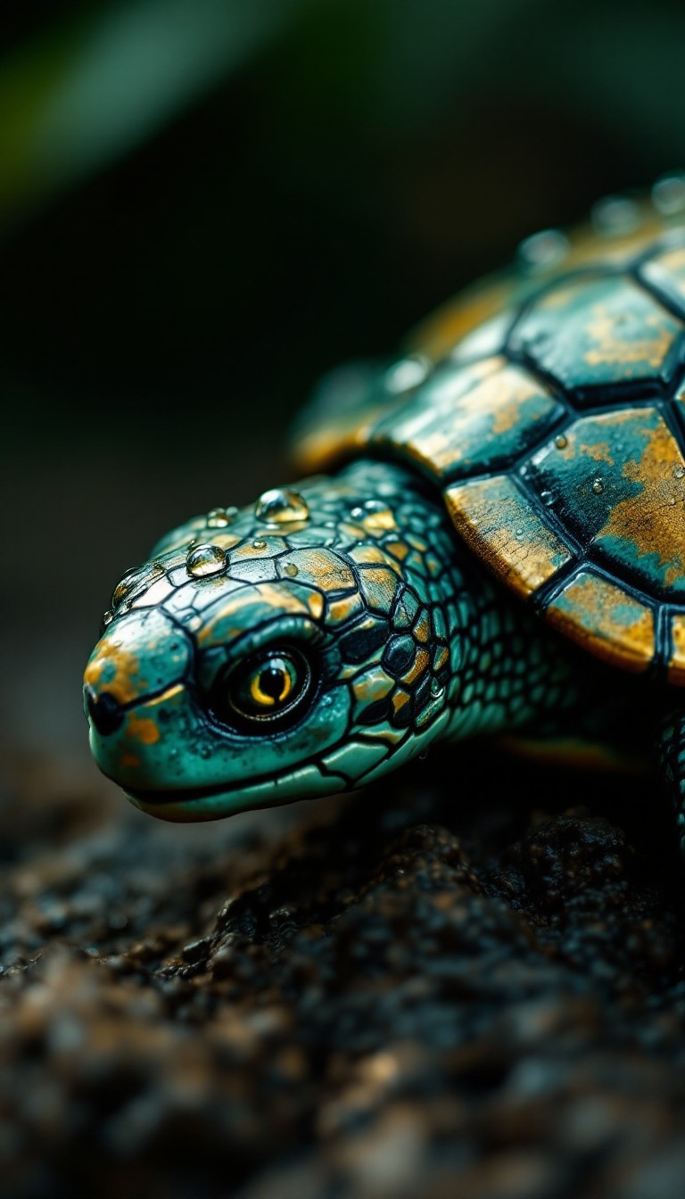Free Iridescent Turtle Portrait Image - Turtle, Reptile, Macro ...