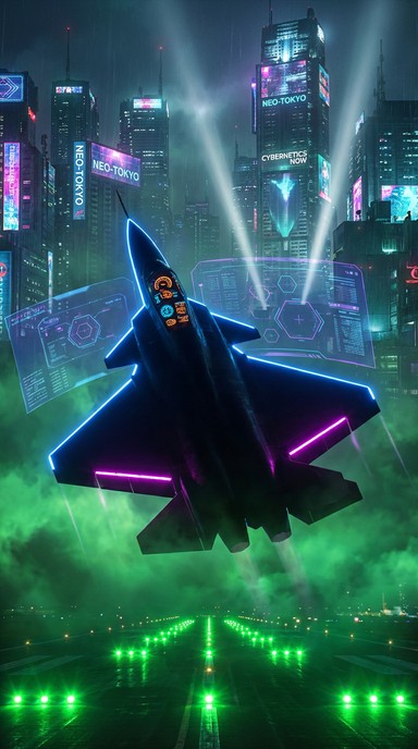 Free Neon Jet Rising Image - Cyberpunk, Neon, Jet | Download at StockCake