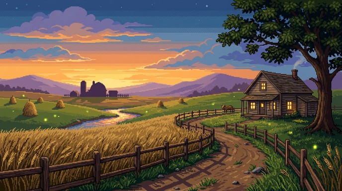 Free Pastoral Pixel Paradise Image - Pixel, Countryside, Pastoral ...