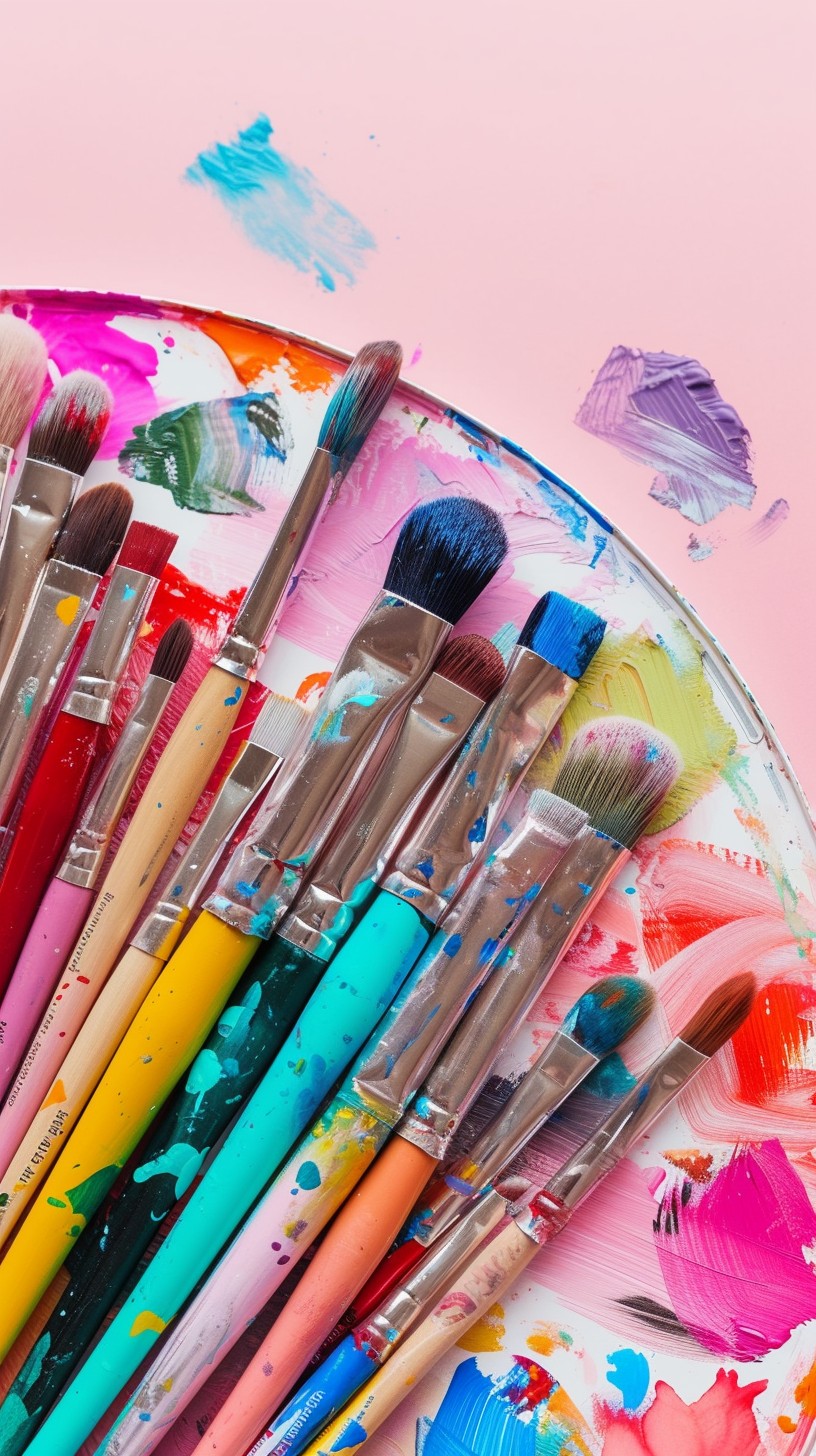 Free Artistic Brushes Display Image - Paintbrushes, Palette, Colors ...