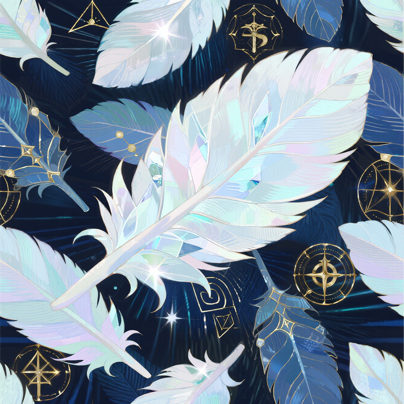 Free Celestial Feather Geometry Image - Feathers, Celestial, Opalescent ...