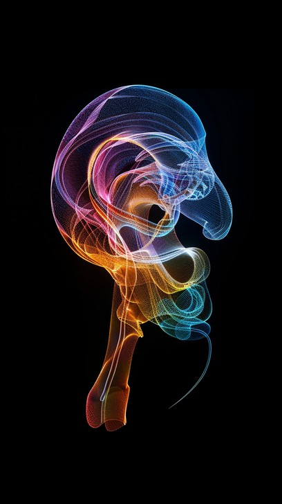 Smoke Fun Abstract A captivating display of swirling smoke in a spectrum of colors against ...