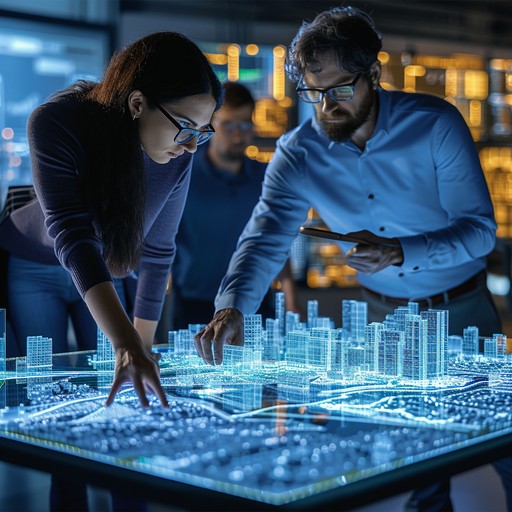 Free Interactive Urban Planning Image Holographic City Model