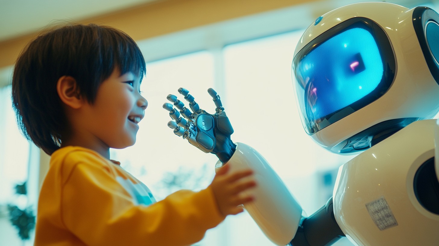 Free Boy meets robot Image - Boy, Robot, Technology | Download at StockCake