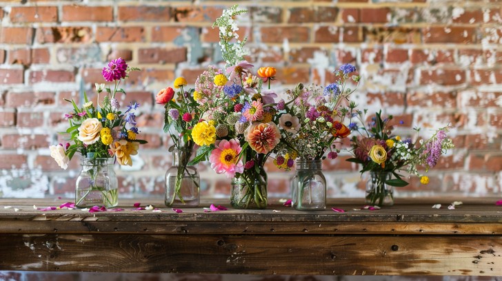Free Colorful Floral Display Image - Flowers, Colorful, Jars | Download ...