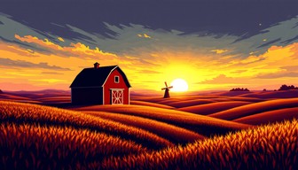 Free Pixel Farm Sunset Image - Pixelart, Farm, Sunset | Download at ...