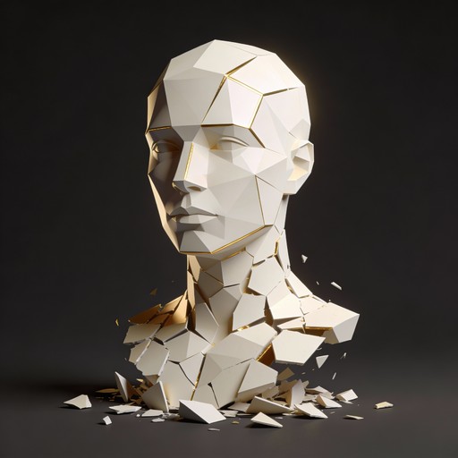 Fragmented Face Simple Free Fragmented Emotional Portrait Image - Fragmented, Geometric, Face ...