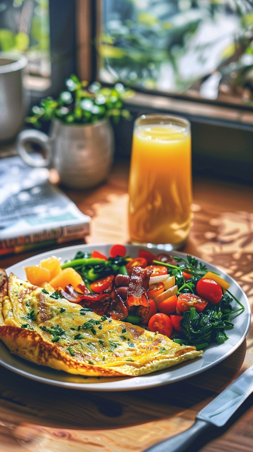 Free Sunny Breakfast Spread Image - Breakfast, Omelet, Juice | Download ...