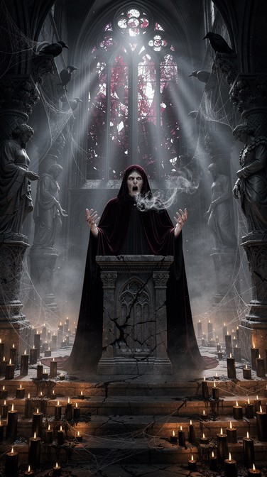 Crumbling Pulpits Free Dark Mystical Sermon Image - Gothic, Cathedral, Preacher ...