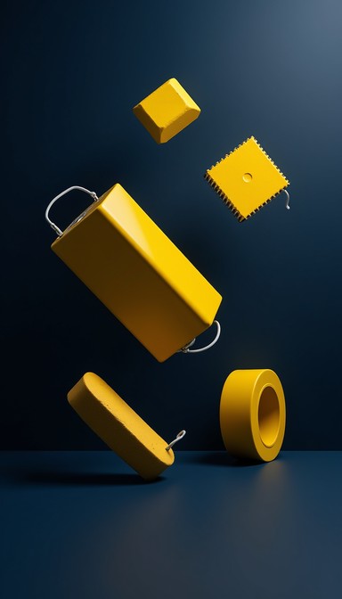 Yellow Color Geometry Free Floating Yellow Geometry Image - Yellow, Industrial, Components ...