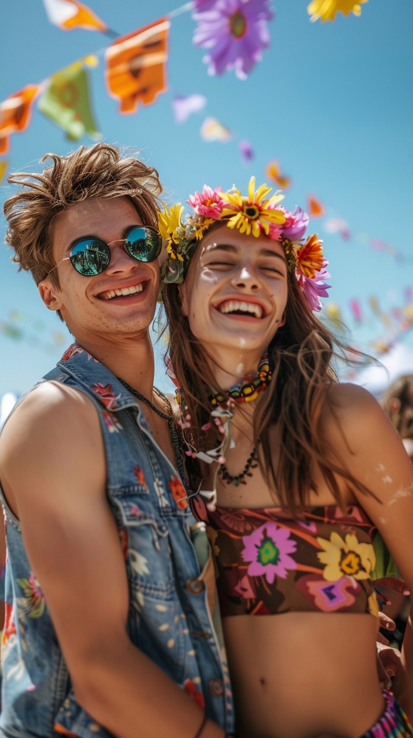 Free Festival Joyful Couple Image - Festival, Couple, Flower Crowns ...