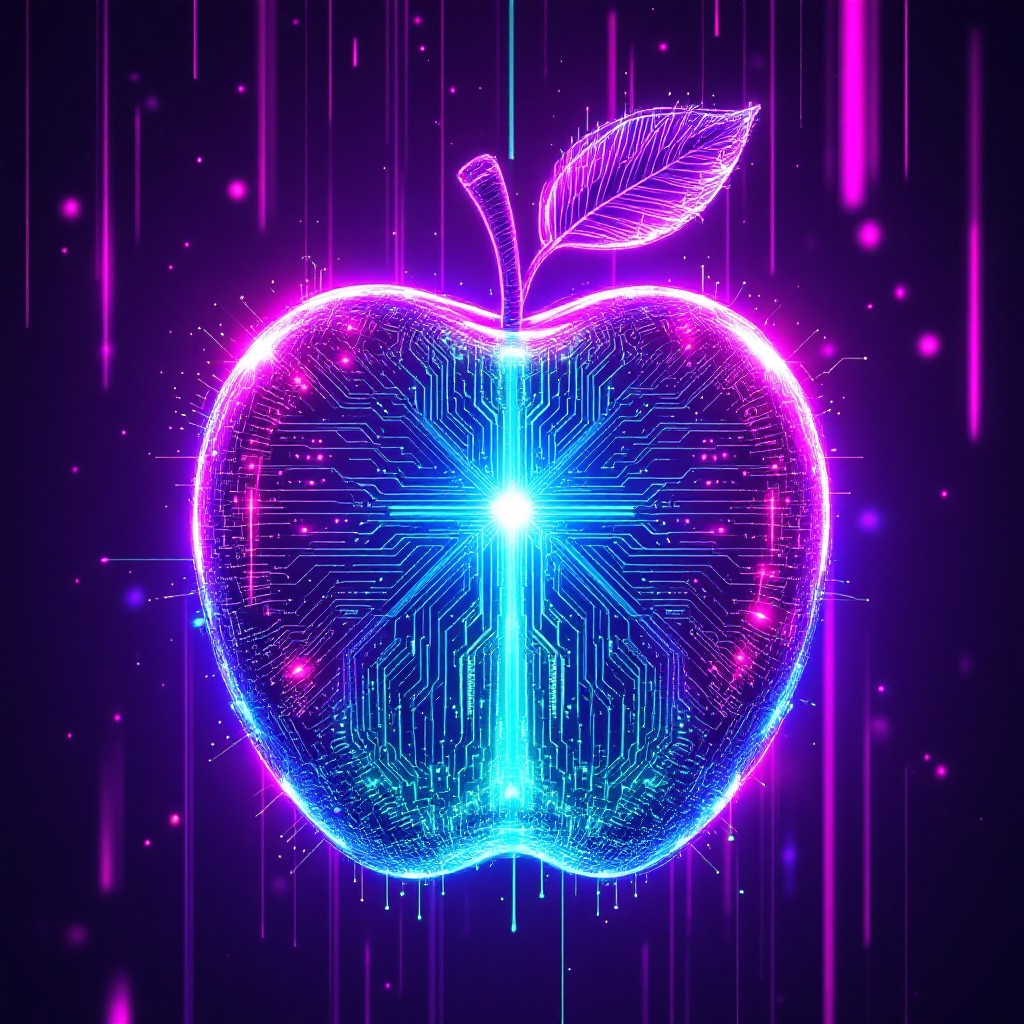 Free Digital Apple Glows Image - Cyberpunk, Holographic, Apple ...