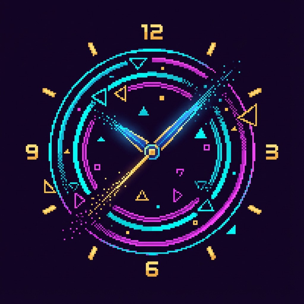 Free Pixel Clock Art Image - Pixel, Clock, Abstract | Download at StockCake