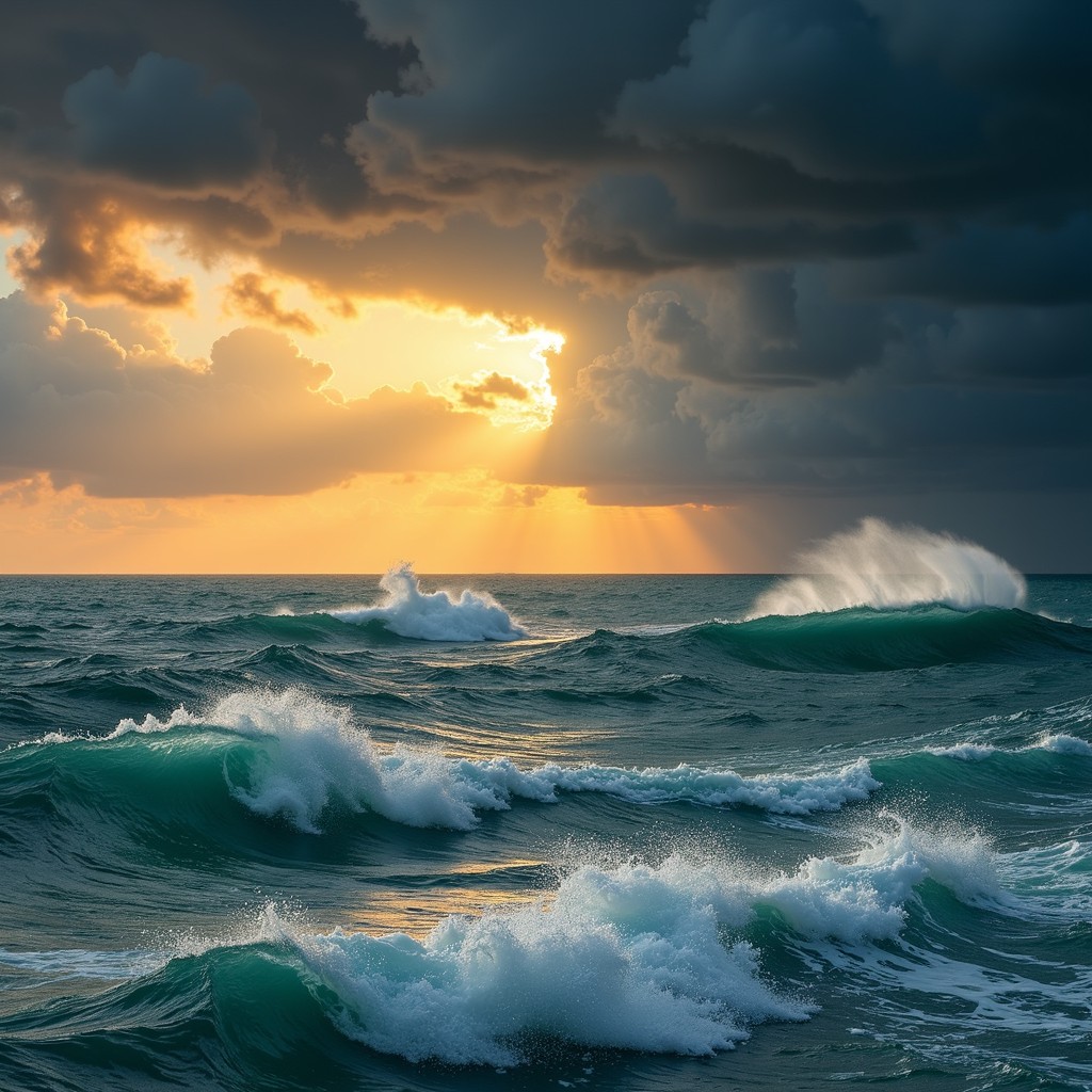 Free Stormy Ocean Sunset Image - Ocean, Storm, Waves | Download at ...