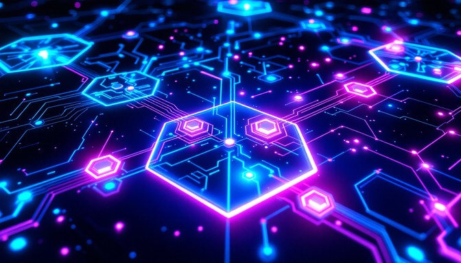 Free Futuristic Circuit Network Image - Technology, Circuit, Hexagonal ...