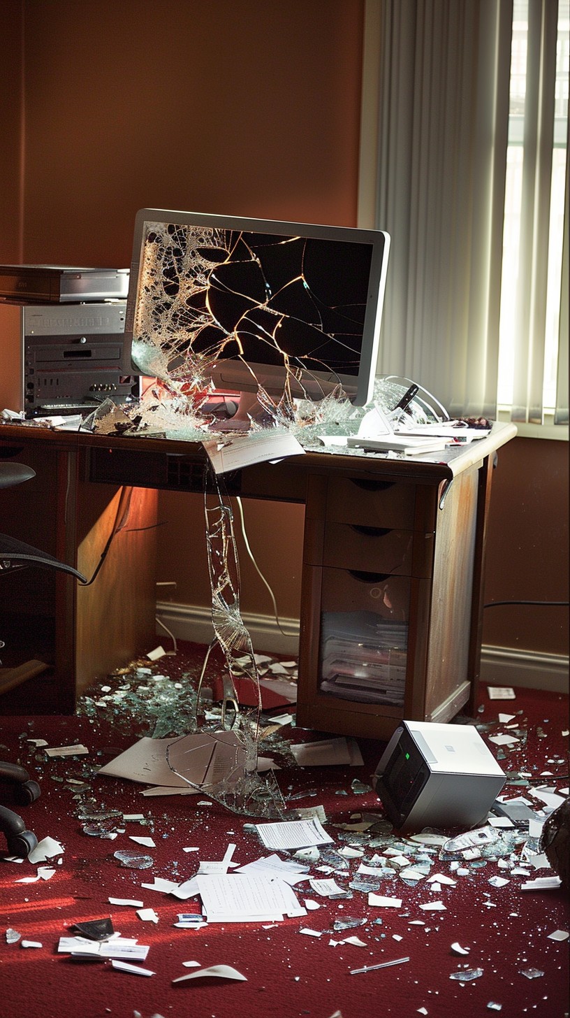 Office Explodes Download Destroyed Office Space Image - Office, Chaos, Shattered ...