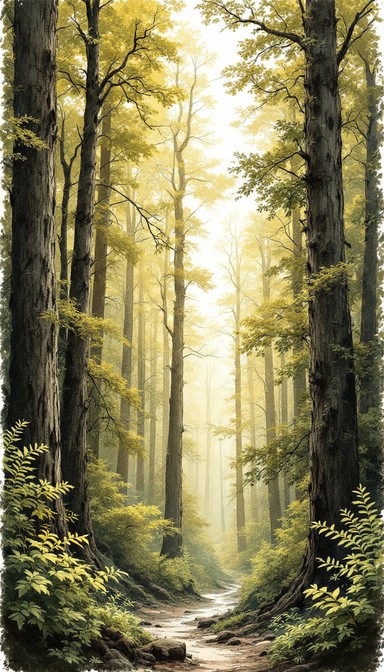 Free Misty Forest Path Image - Forest, Misty, Sunlight | Download at ...