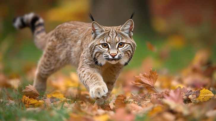 Free Bobcat in autumn Image - Bobcat, Autumn, Leaves | Download at ...