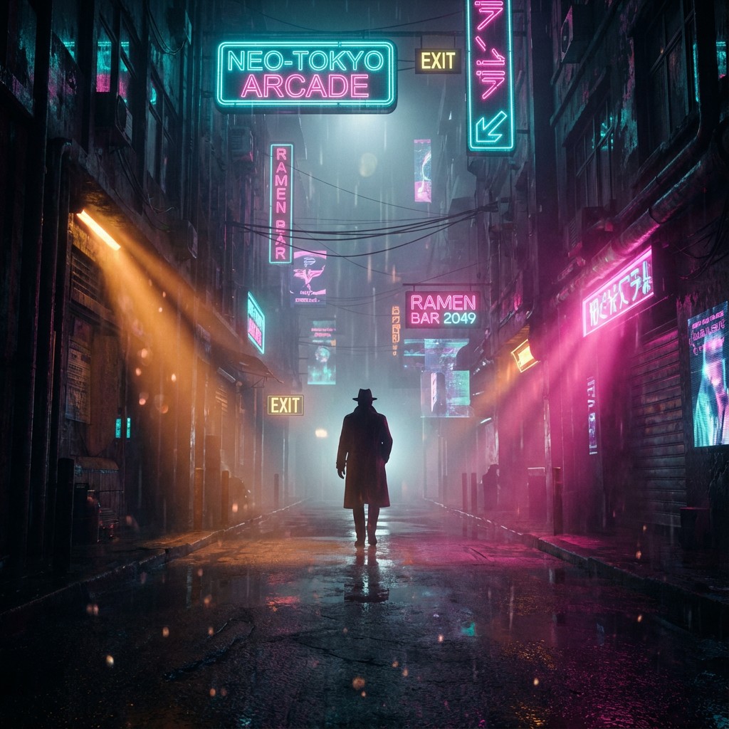 Download Neon Alley Departure Image - Cyberpunk, Neon, Futuristic ...