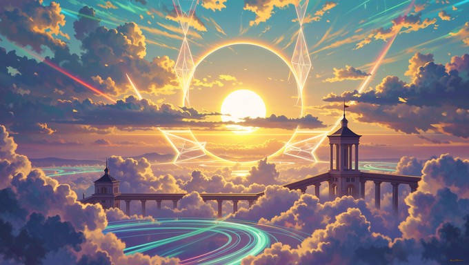 Free Floating Crystal Sunset Image - Fantasy, Surreal, Landscape ...