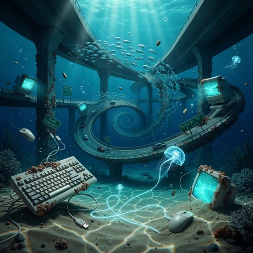 Technology Background Ocean Free Submerged Technology Dreams Image - Underwater, Surreal ...