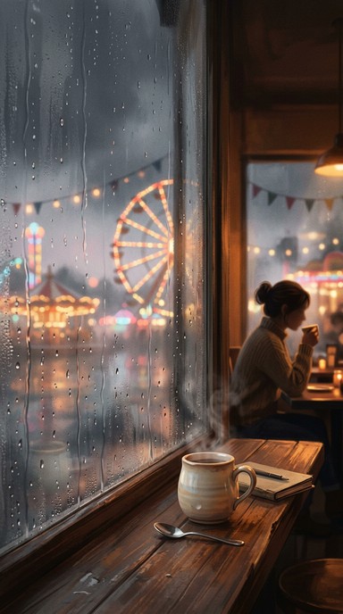 Free Rainy Cafe Dreams Image - Cafe, Coffee, Rain | Download at StockCake