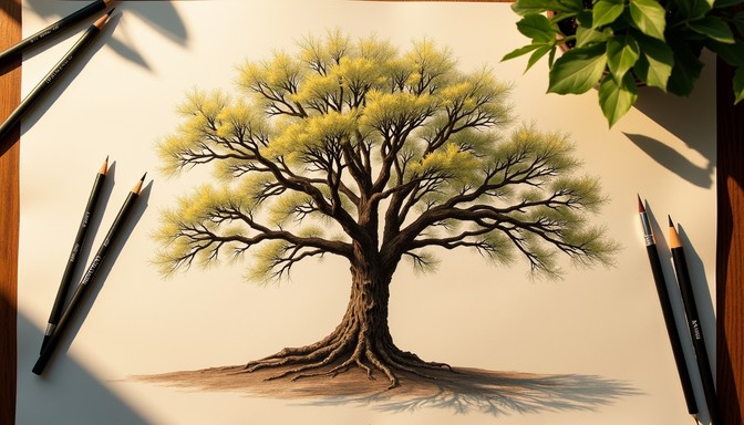 Free Golden Tree Artwork Image - Tree, Watercolor, Golden | Download at ...