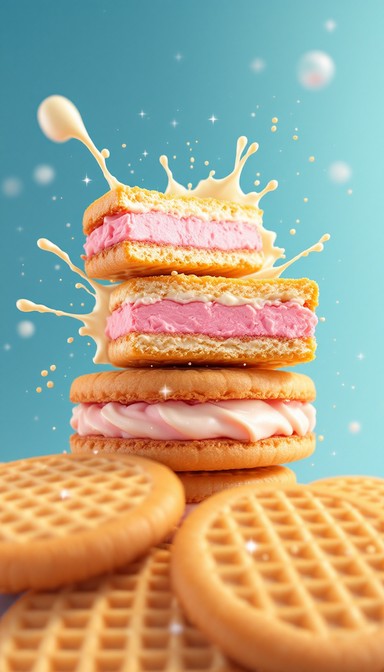 Free Splashy Wafer Stack Image - Wafers, Cookies, Cream | Download at ...