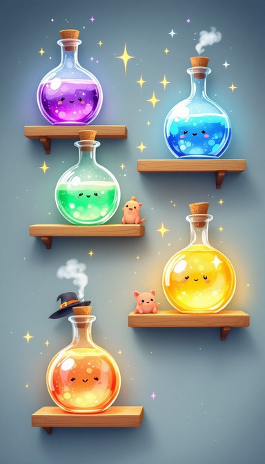 Free Magical Potion Shelves Image - Potions, Magical, Flasks | Download ...