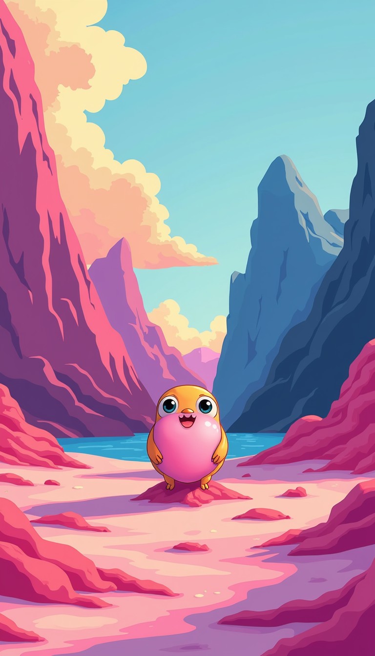 Free Bubblegum Valley Journey Image - Pink, Creature, Canyon | Download ...