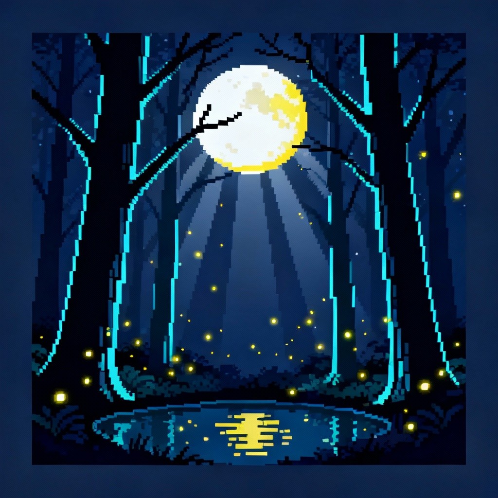 Free Glowing Forest Night Photo - Bioluminescent, Forest, Pixel ...