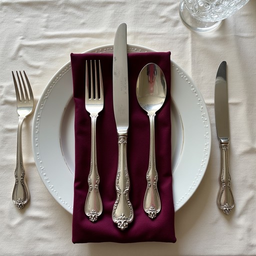 Free Elegant Dinner Setting Image - Silver, Knife, Checkered | Download ...