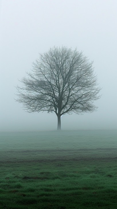 Free Foggy Solitary Tree Image - Tree, Fog, Mist | Download at StockCake