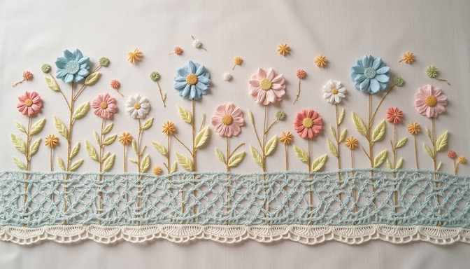Free Floral embroidery border Image - Embroidery, Floral, Handcraft ...